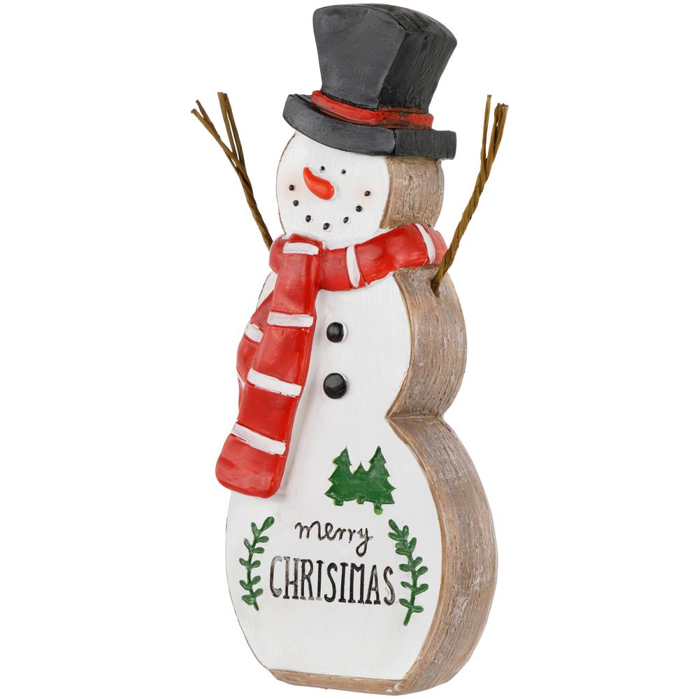 8.5" Wooden Snowman "Merry Christmas" Decoration. Picture 4