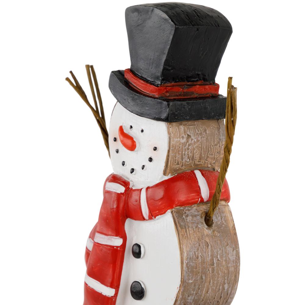8.5" Wooden Snowman "Merry Christmas" Decoration. Picture 7