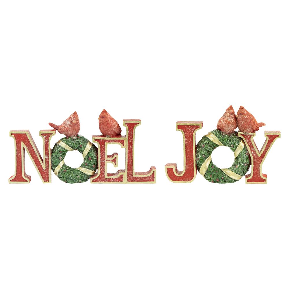 Set of 2 "Joy " and "Noel" Christmas Signs 10". Picture 1