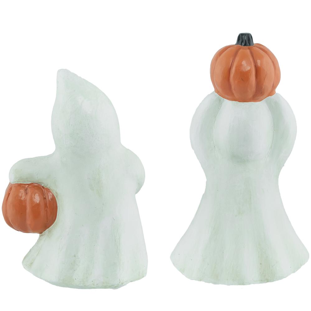 Set of 2 "Happy Halloween" and "Trick or Treat" Ghost Decorations 7.75". Picture 5