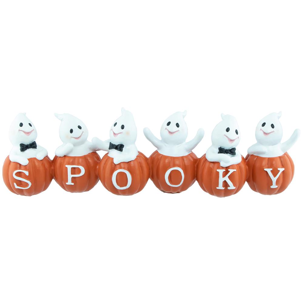 15" Ghosts and Pumpkins "Spooky" Halloween Decoration. Picture 1