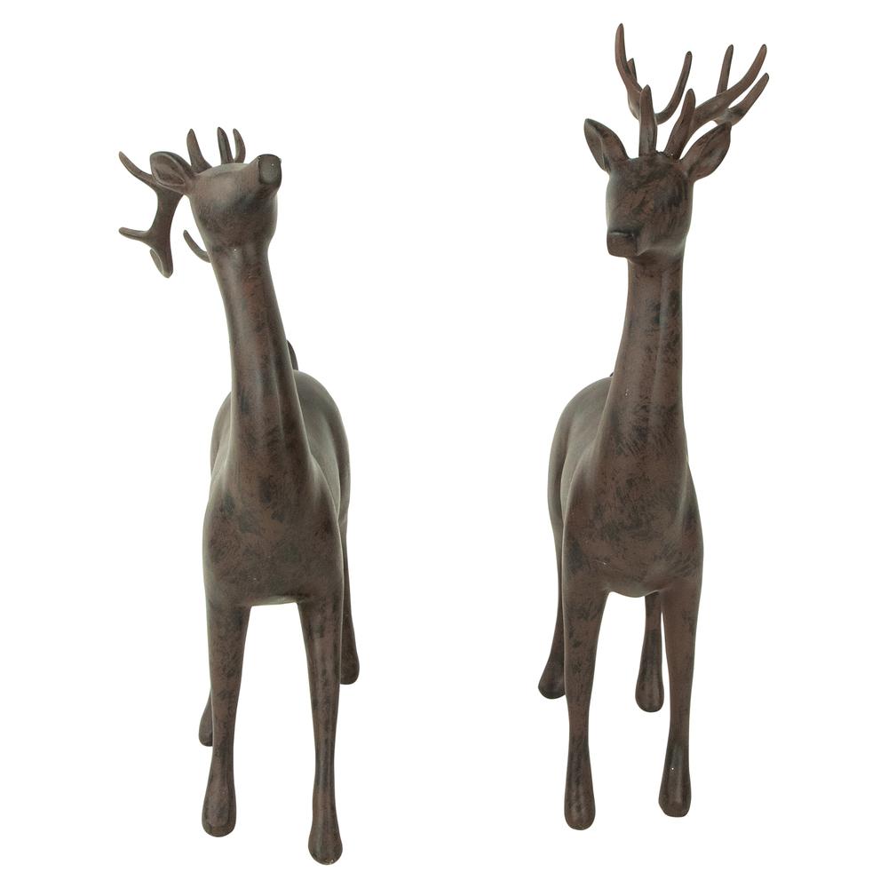 Set of 2 Brown Deer Christmas Decorations 14". Picture 7