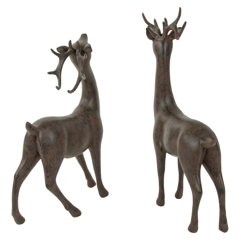 Set of 2 Brown Deer Christmas Decorations 14". Picture 4