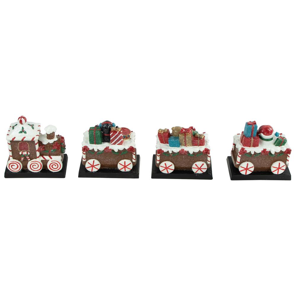 Set of 4 Gingerbread Train Christmas Stocking Holders 4.75". Picture 4