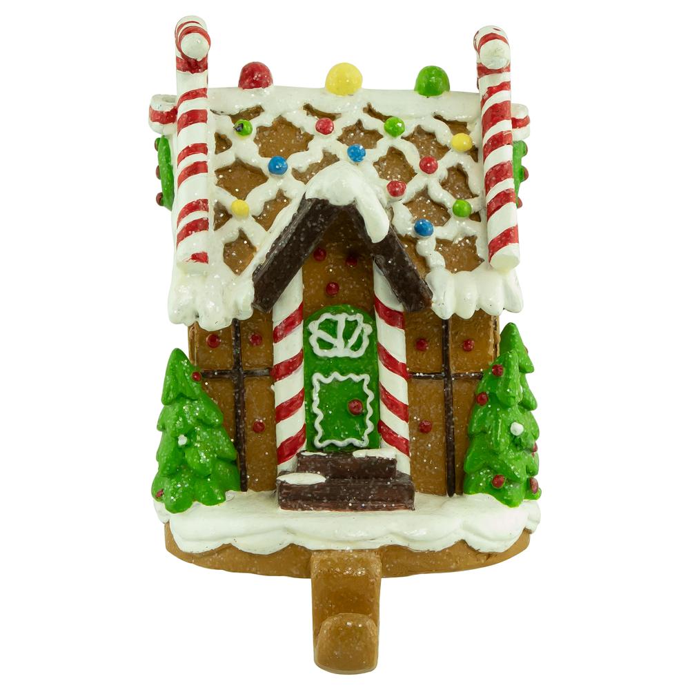 5.75" Gingerbread House Christmas Stockin Holder. Picture 1