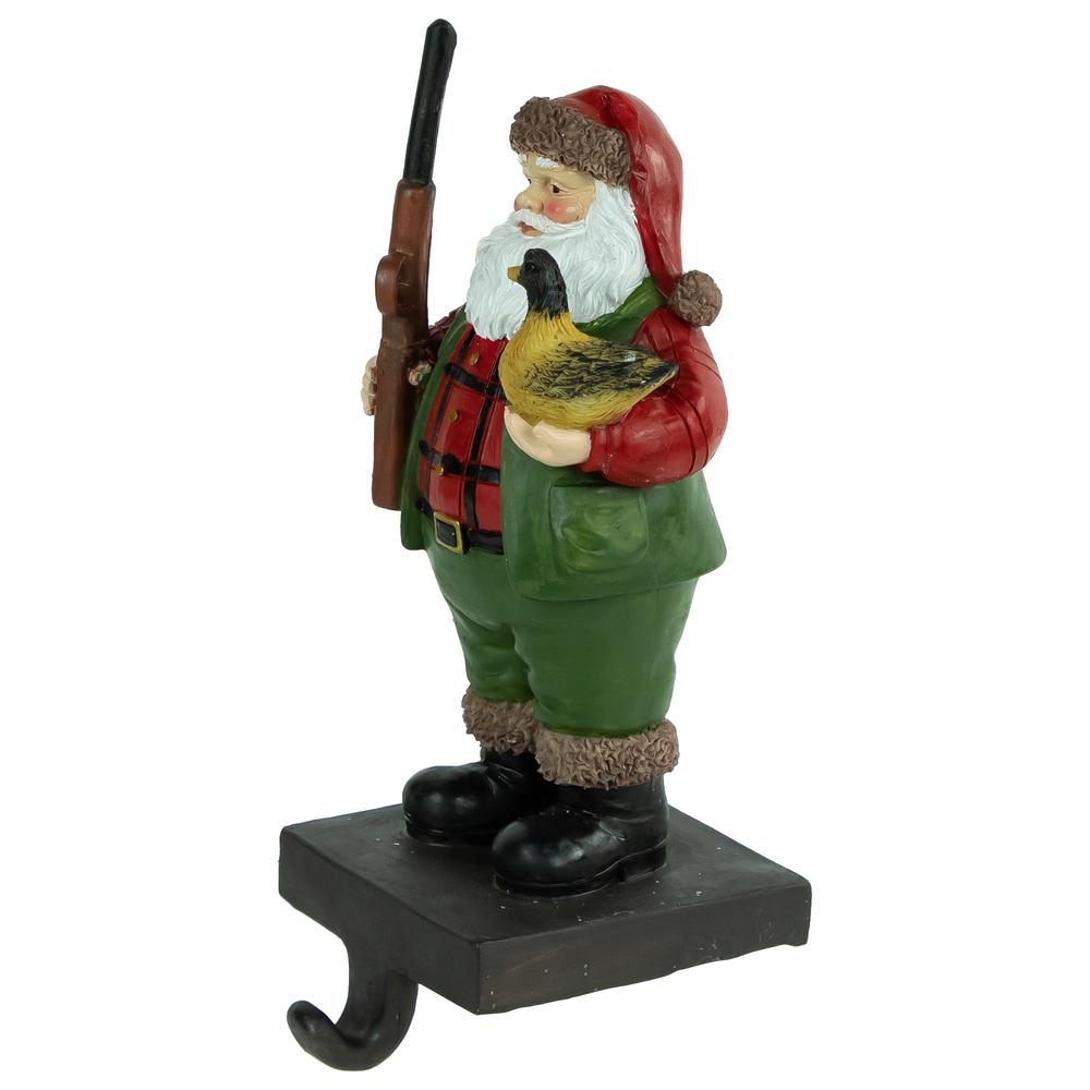 8.5" Hunter Santa with Duck Christmas Stocking Holder. Picture 3