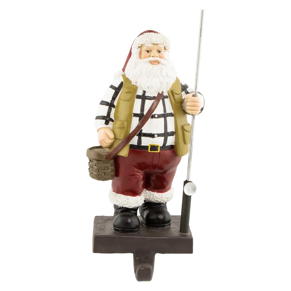 8.5" Fisherman Santa Christmas Stocking Holder. Picture 1