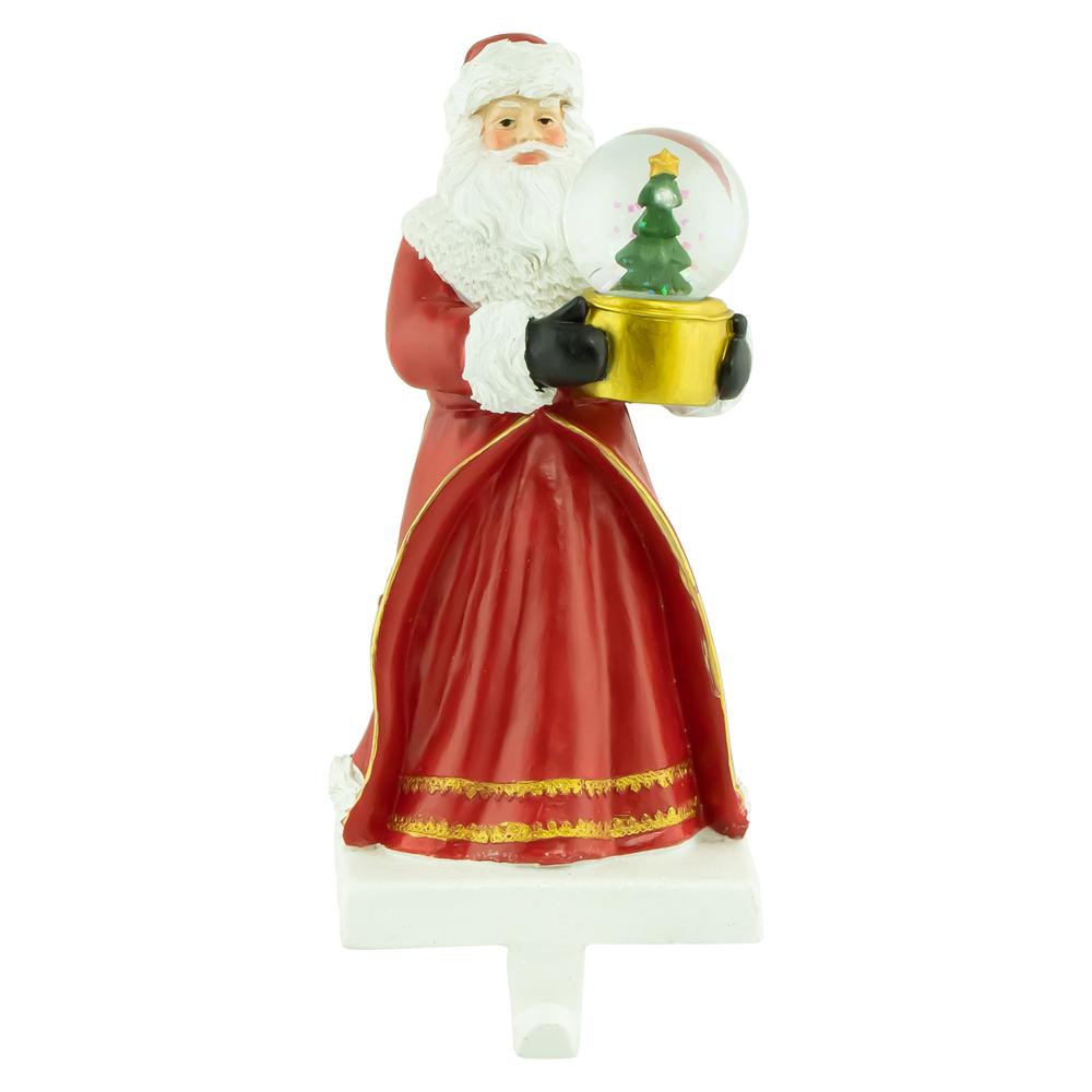 8.75" Old-World Santa with Water Globe Christmas Stocking Holder. Picture 1