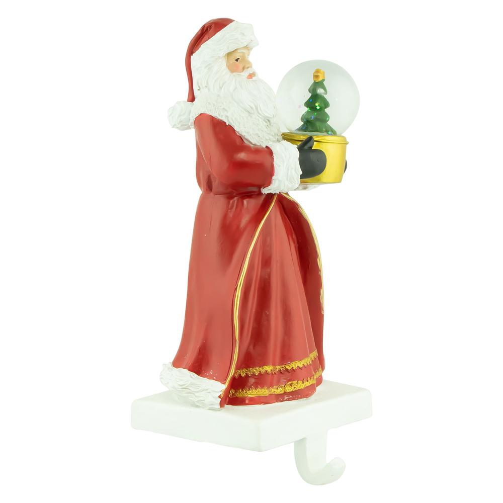 8.75" Old-World Santa with Water Globe Christmas Stocking Holder. Picture 2