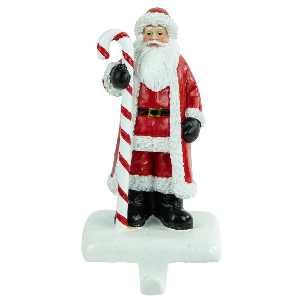 6.5" Santa with Candy Cane Christmas Stocking Holder. Picture 1