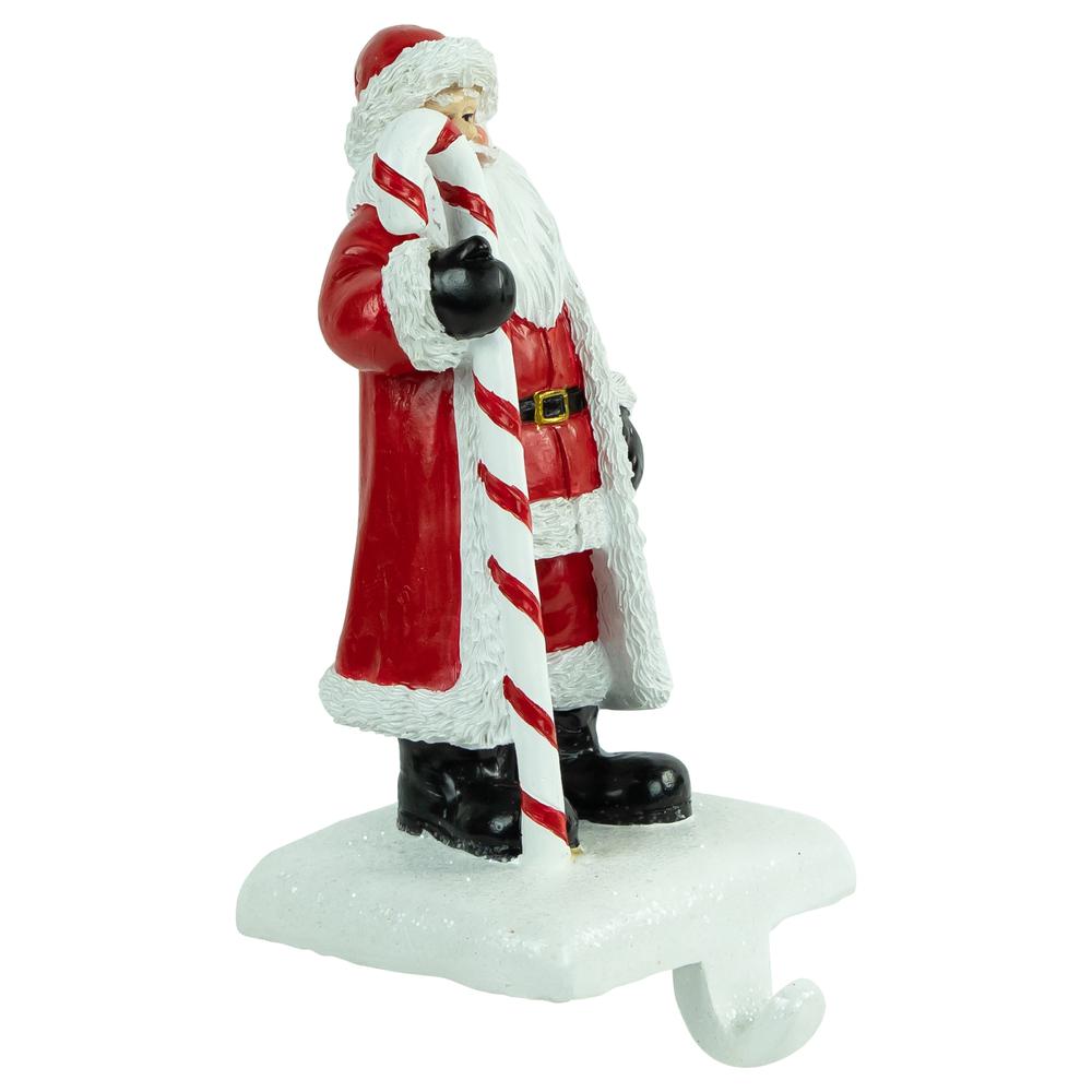 6.5" Santa with Candy Cane Christmas Stocking Holder. Picture 2