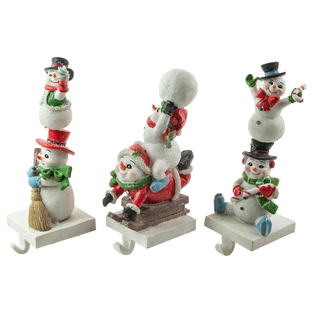 Set of 3 Snowmen Christmas Stocking Holders 9". Picture 4