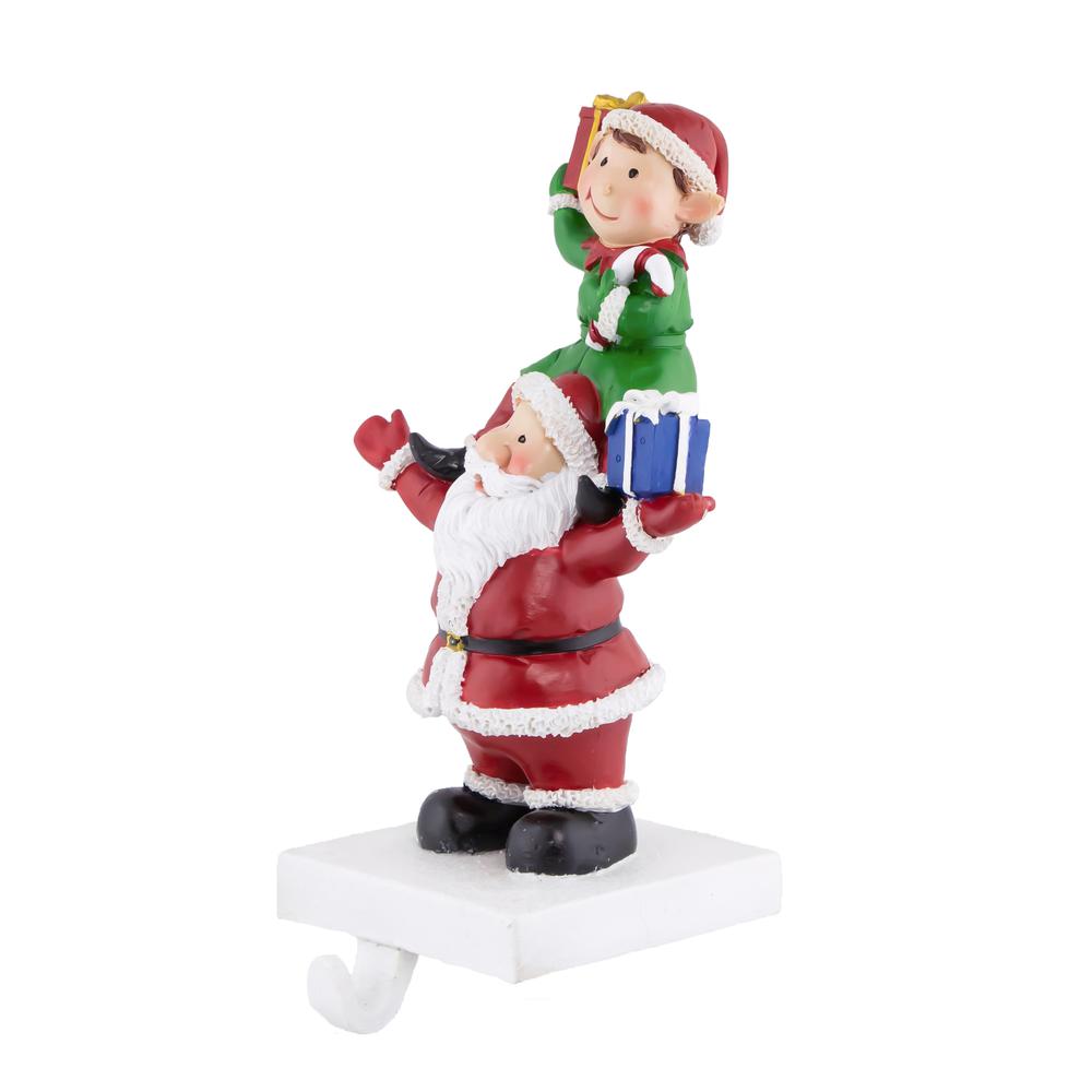 8.75" Santa and Elf Christmas Stocking Holder. Picture 7