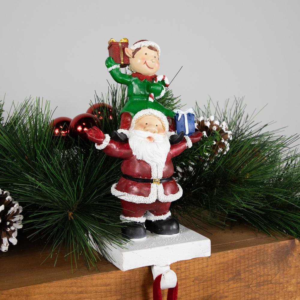 8.75" Santa and Elf Christmas Stocking Holder. Picture 3