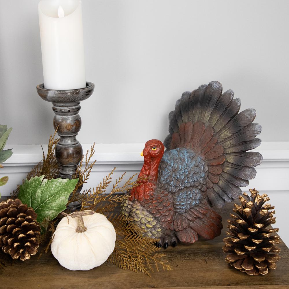 10.5" Fall Harvest Turkey Tabletop Decoration. Picture 6
