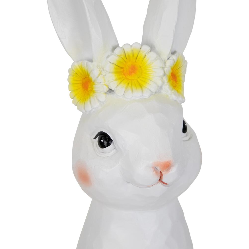 Easter Bunny Bust with Daisy Flower Crown - 9" - White. Picture 5