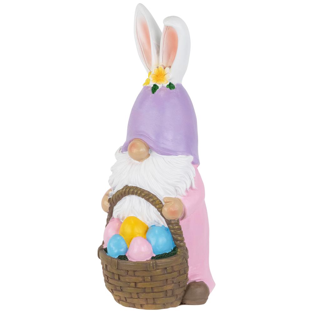 Easter Bunny Gnome with Egg Basket Figurine - 11.5". Picture 2