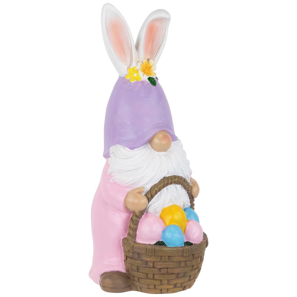 Easter Bunny Gnome with Egg Basket Figurine - 11.5". Picture 3