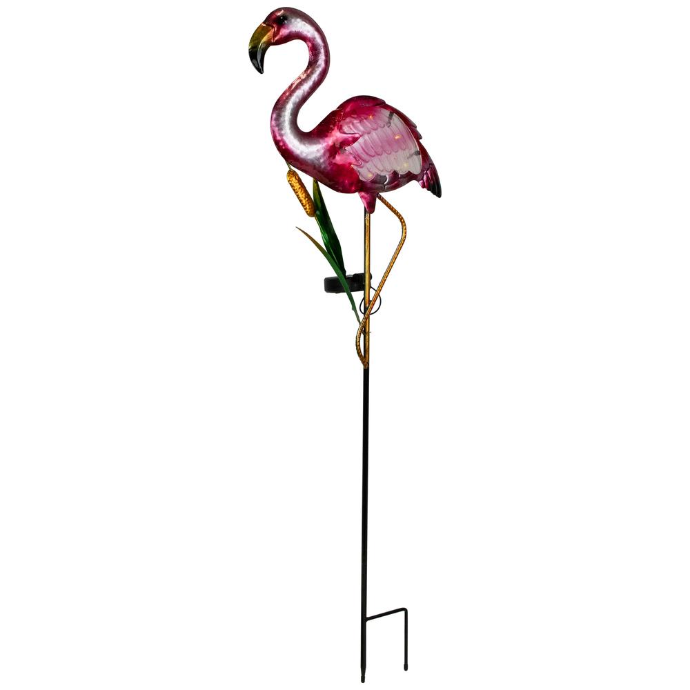 Solar Lighted Pink Flamingo Outdoor Garden Stake - 37.25". Picture 3