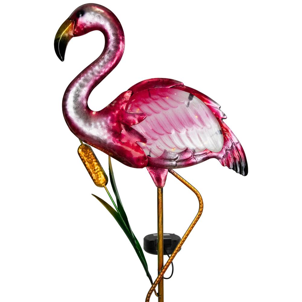 Solar Lighted Pink Flamingo Outdoor Garden Stake - 37.25". Picture 5