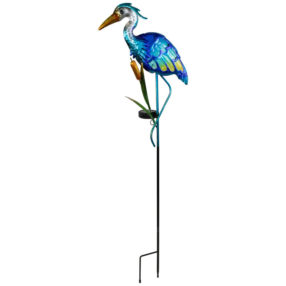 Solar Lighted Blue Heron Outdoor Garden Stake - 37". Picture 4