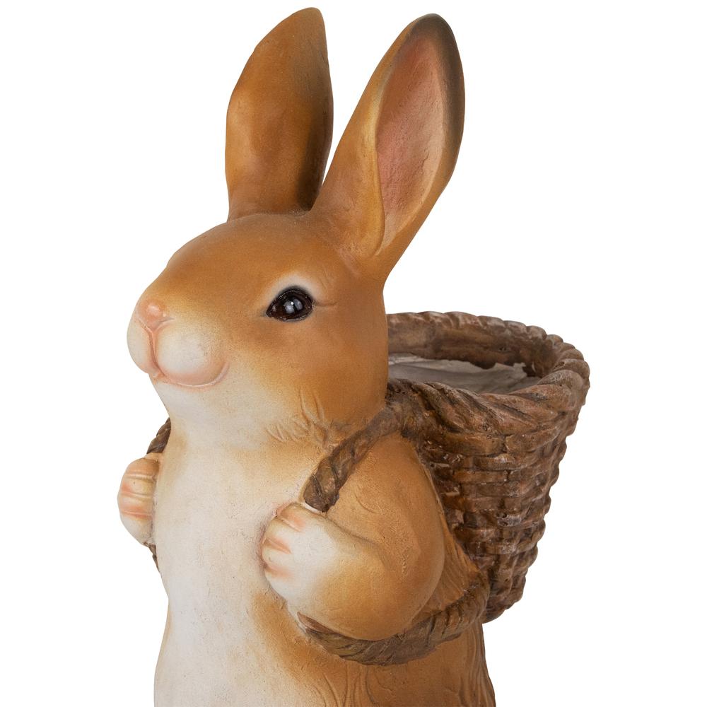 Standing Bunny Carrying a Basket Outdoor Garden Statue - 16.75". Picture 5