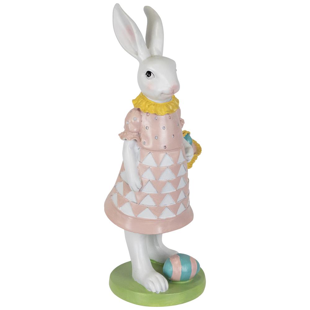 Girl Bunny with Easter Basket Outdoor Garden Statue - 12". Picture 3