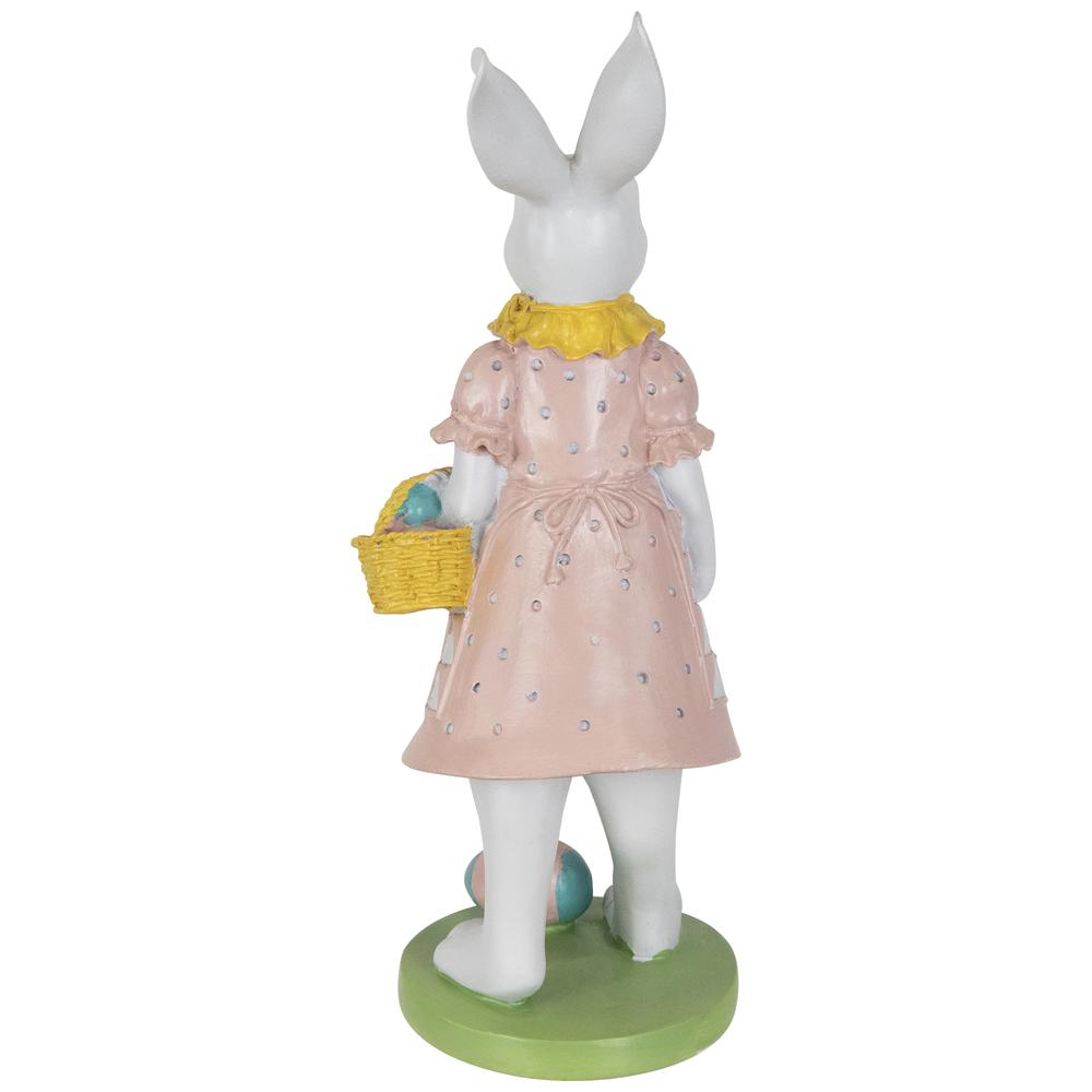 Girl Bunny with Easter Basket Outdoor Garden Statue - 12". Picture 4