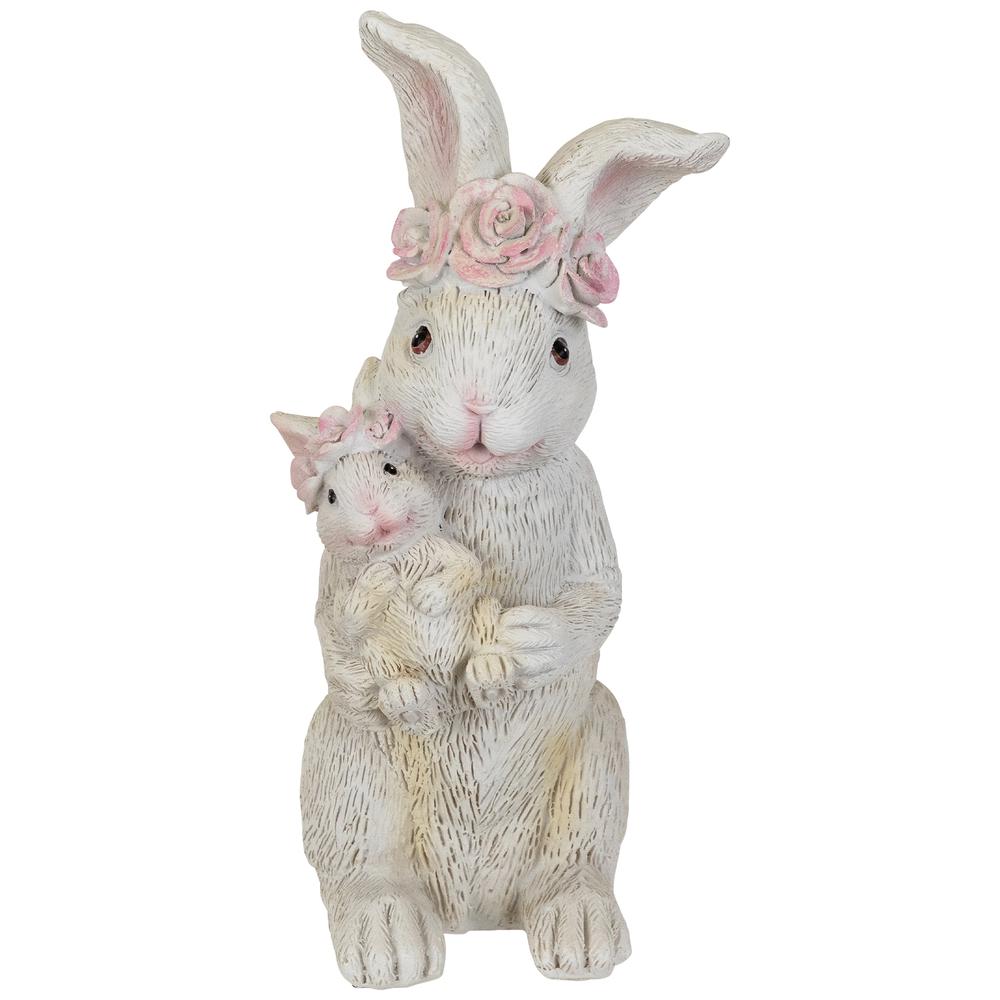 Mother and Baby Bunny Outdoor Garden Easter Statue - 9.25". Picture 1