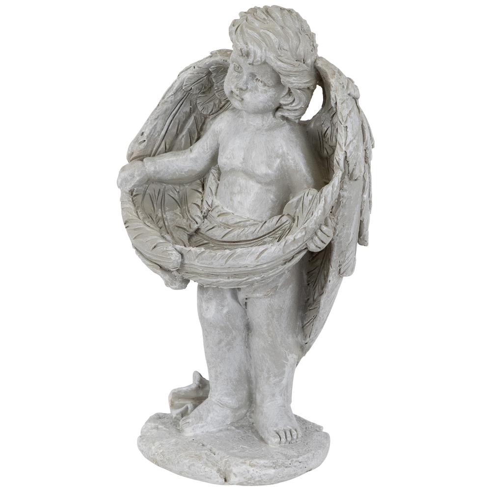 Cherub Wrapped in Wings Outdoor Garden Statue - 8". Picture 2
