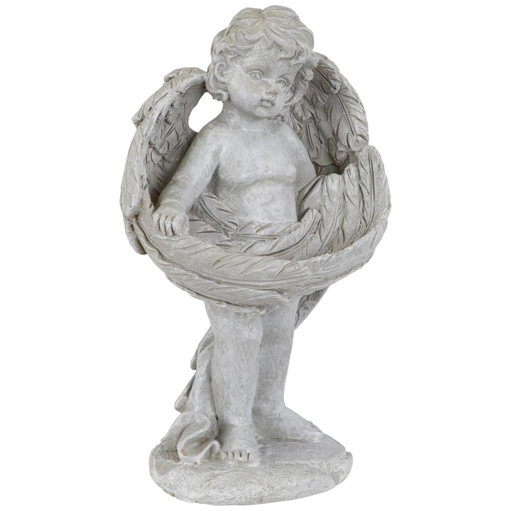 Cherub Wrapped in Wings Outdoor Garden Statue - 8". Picture 3