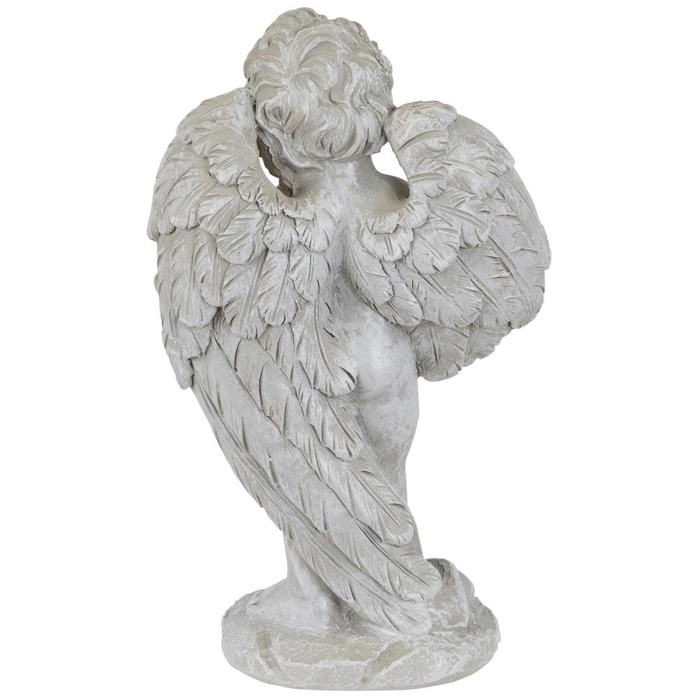 Cherub Wrapped in Wings Outdoor Garden Statue - 8". Picture 4