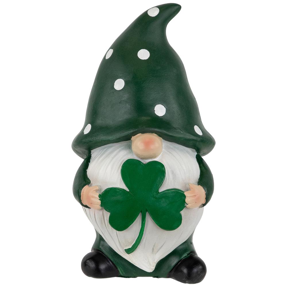 Shamrock Gnome St. Patrick's Day Outdoor Garden Statue - 7.75". Picture 1