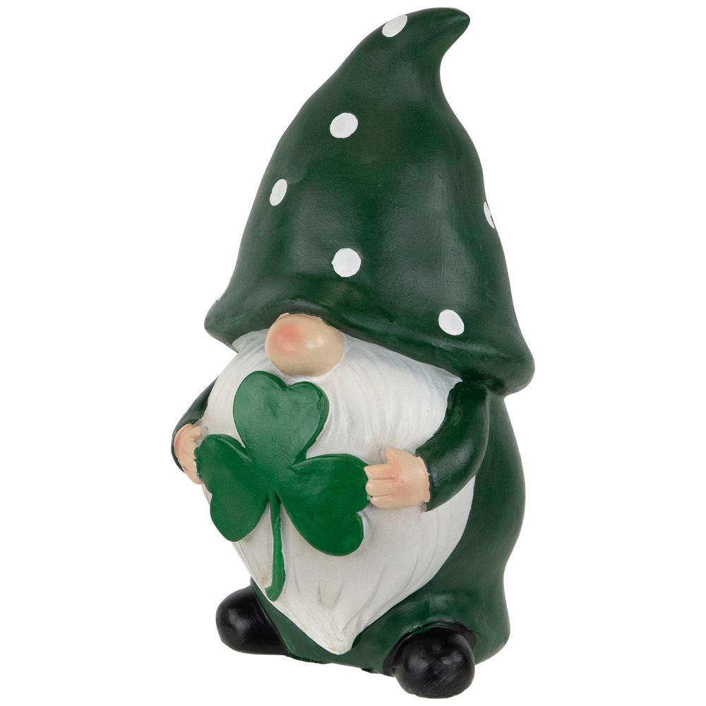 Shamrock Gnome St. Patrick's Day Outdoor Garden Statue - 7.75". Picture 2