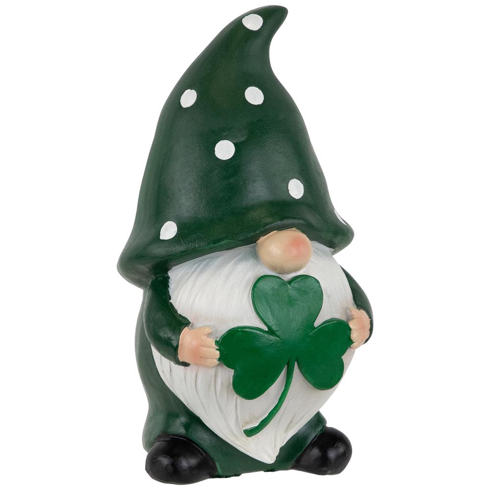 Shamrock Gnome St. Patrick's Day Outdoor Garden Statue - 7.75". Picture 3