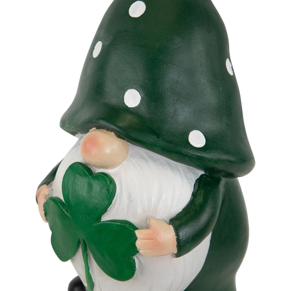 Shamrock Gnome St. Patrick's Day Outdoor Garden Statue - 7.75". Picture 5
