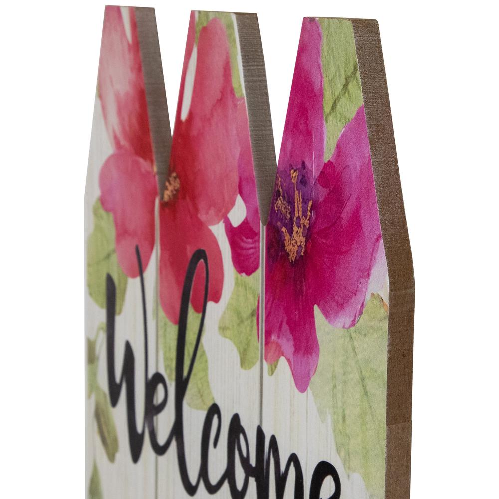 40" Pink Floral 'Welcome Spring" Outdoor Porch Sign. Picture 4