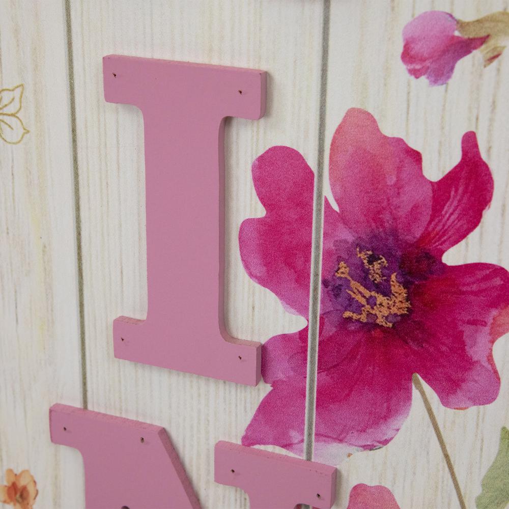 40" Pink Floral 'Welcome Spring" Outdoor Porch Sign. Picture 5