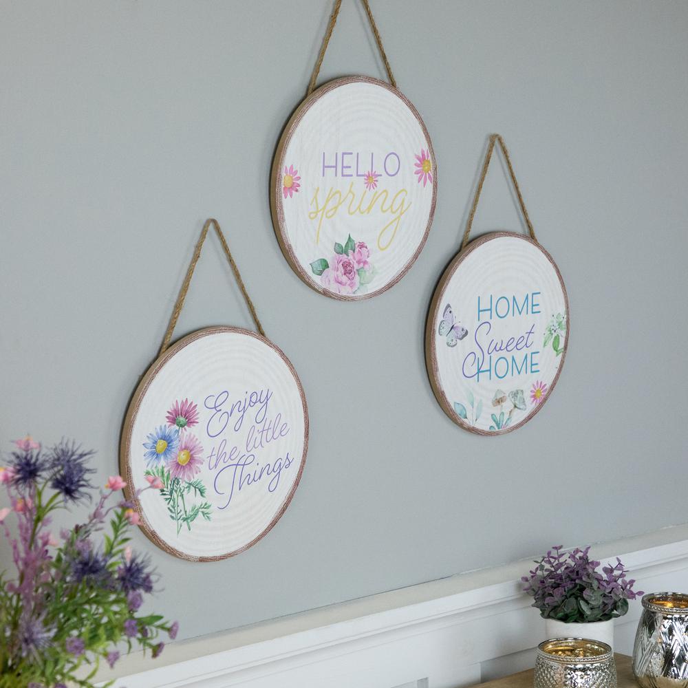 Springtime Floral Hanging Wall Signs - 9.75" - Set of 3. Picture 2