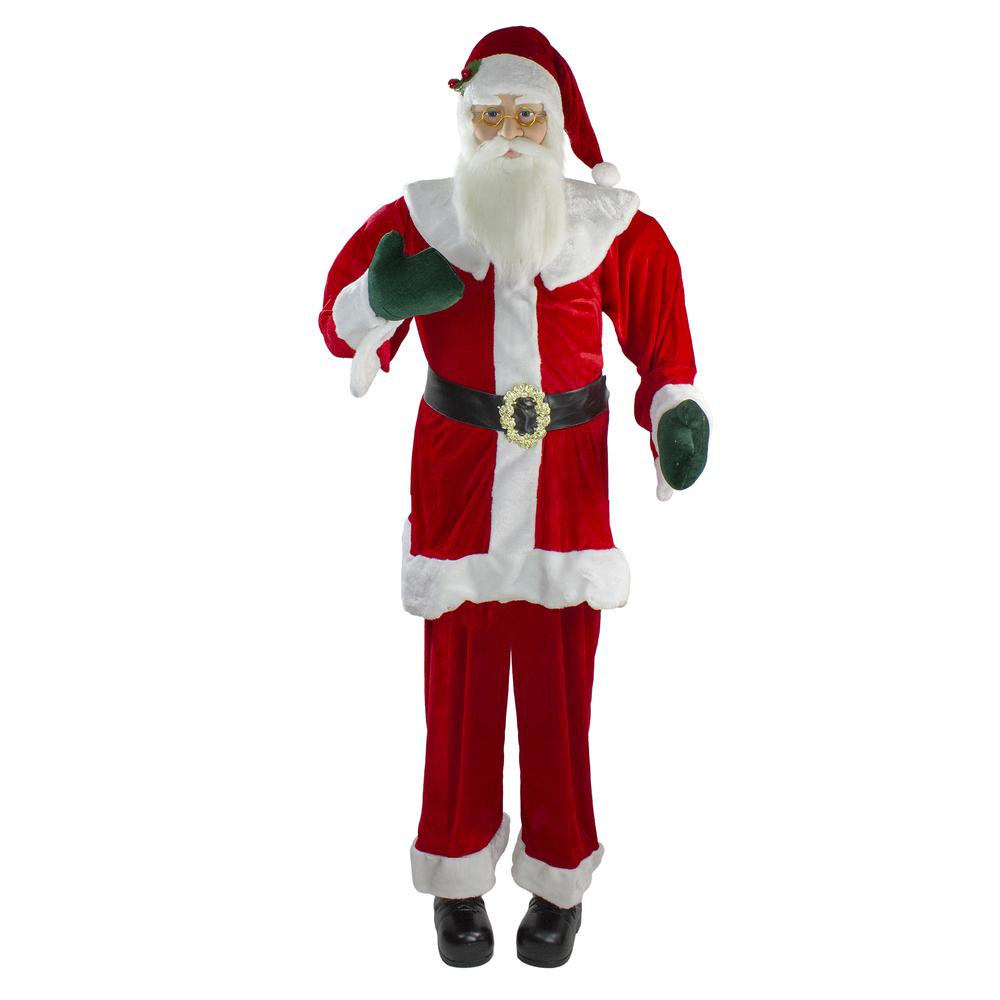 6' Red Huge Life Size Plush Standing Santa Claus Christmas Decor. Picture 1