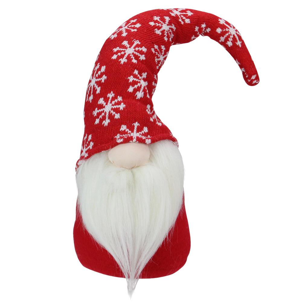 8" Big Nose Plush Red Santa Gnome Christmas Figure. Picture 1