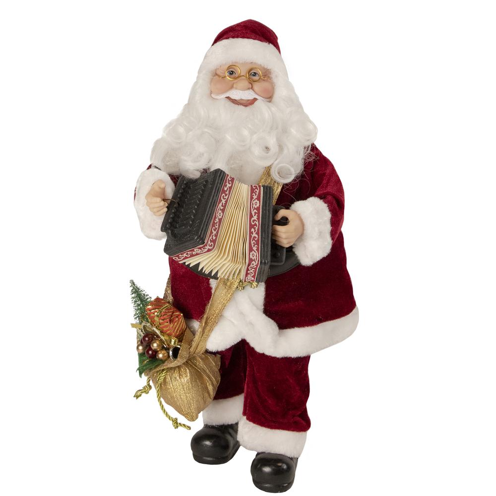 18" Animated and Musical Accordion Playing Santa Claus Christmas Figure. Picture 1
