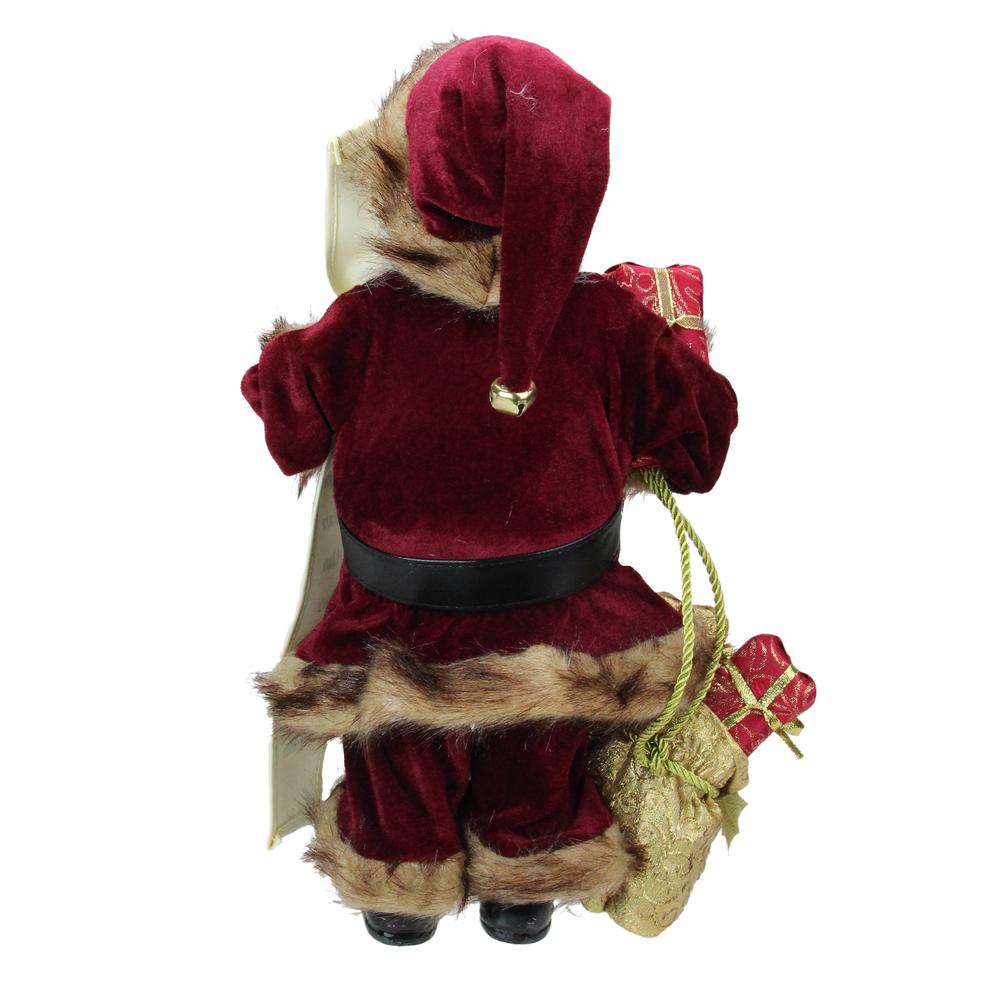 18" Red Woodland Santa Claus Christmas Figure with Naughty and Nice List. Picture 3