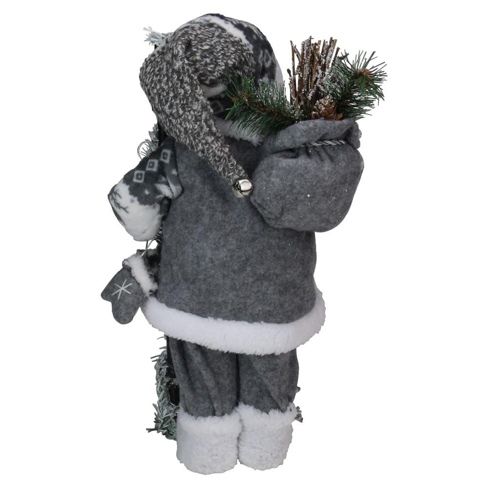 16" Gray and White Country Santa Claus Christmas Figure. Picture 5