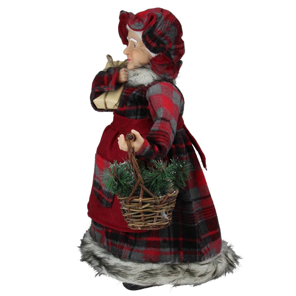 16" Country Mrs Claus with Basket and Gift Christmas Figure. Picture 4