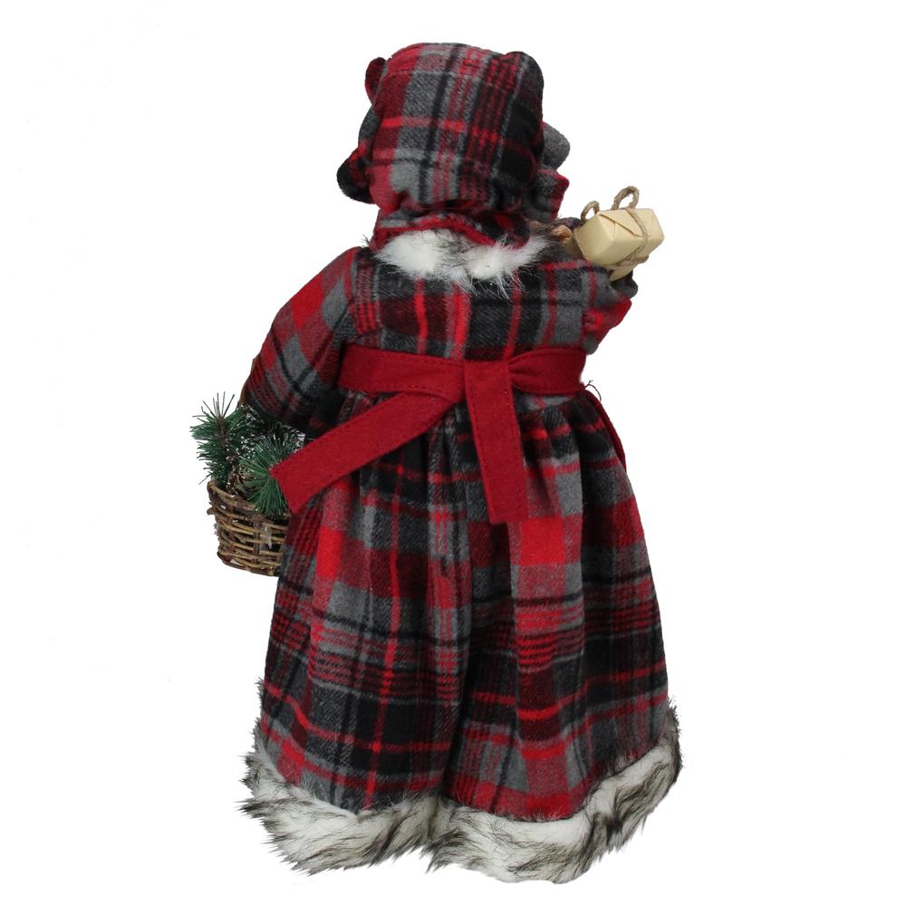 16" Country Mrs Claus with Basket and Gift Christmas Figure. Picture 5