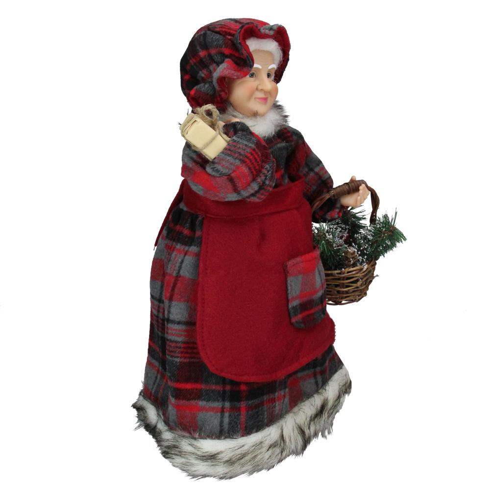16" Country Mrs Claus with Basket and Gift Christmas Figure. Picture 3
