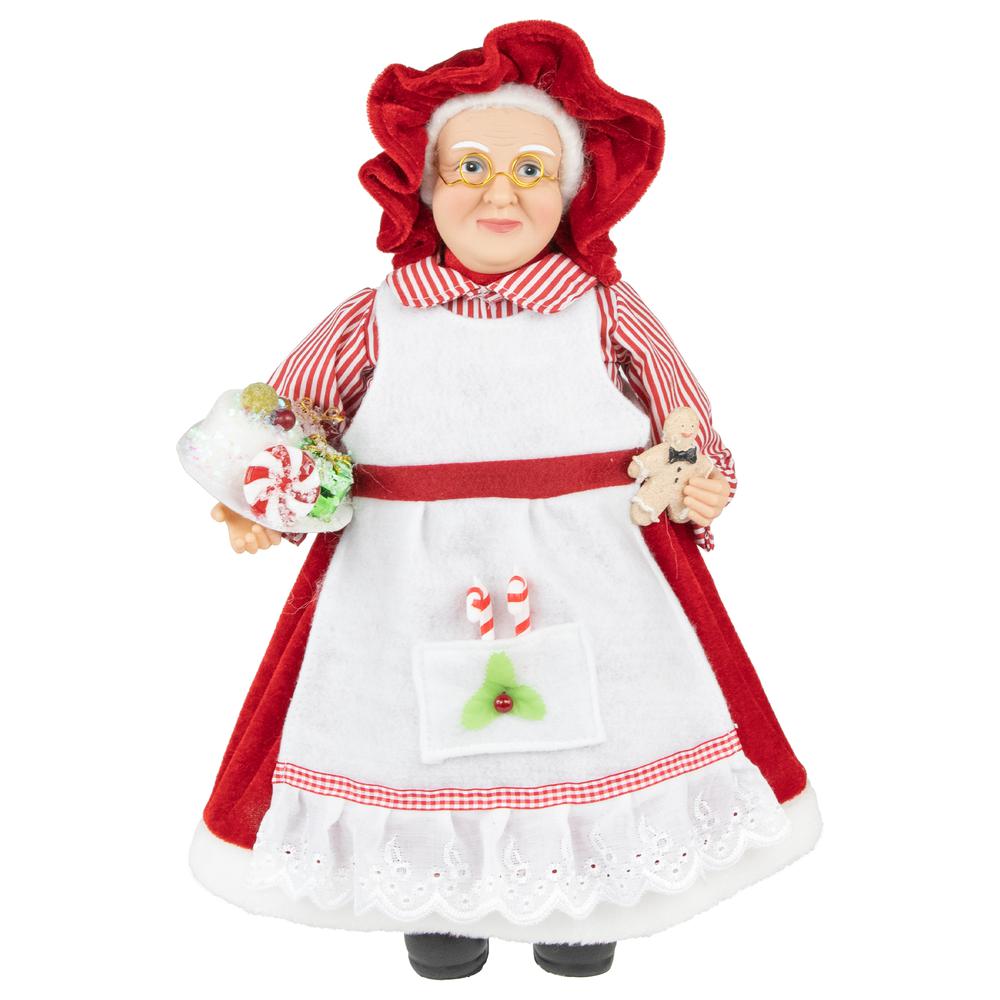 16" Chef Mrs Claus with Cake and Gingerbread Man Christmas Figure. Picture 1