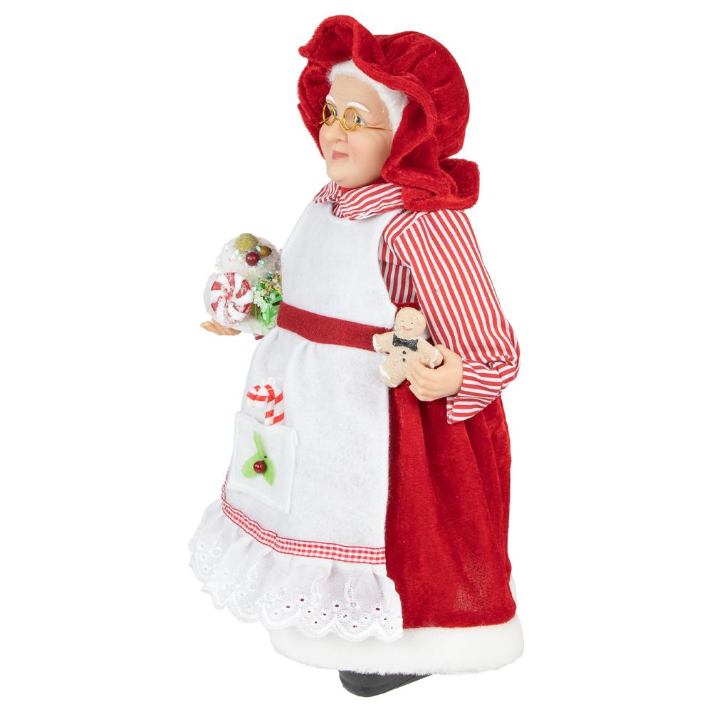 16" Chef Mrs Claus with Cake and Gingerbread Man Christmas Figure. Picture 4