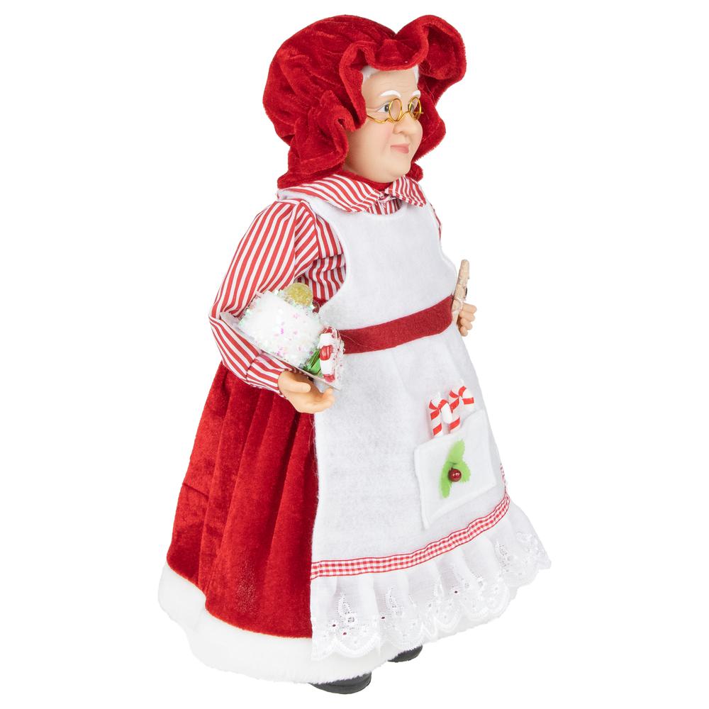 16" Chef Mrs Claus with Cake and Gingerbread Man Christmas Figure. Picture 3